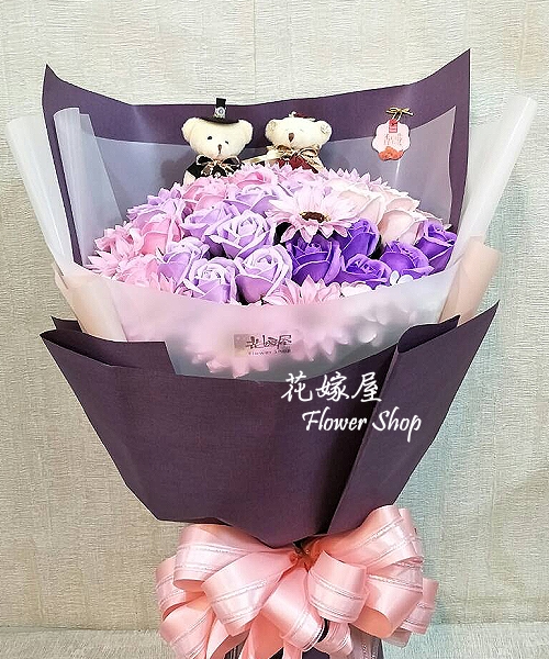 紫色戀情 香皂花花束